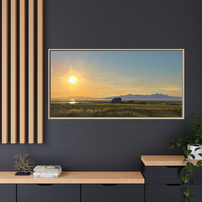Framed Matte Canvas Print — Adobe Rock Sunset by Rod Walgamott