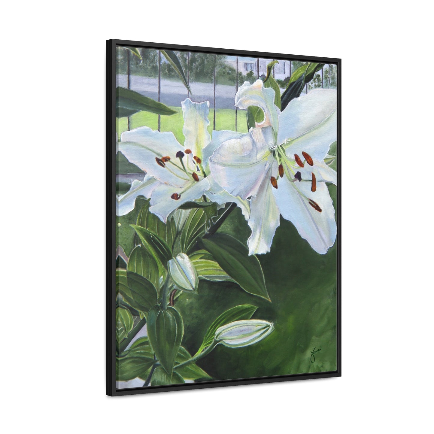 "Luscious Lilies" by Jane Autry-Framed canvas Wrap