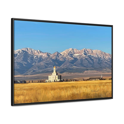 Stretched Canvas Wrap in Wood Frame, Deseret Peak Temple and Deseret Peak, by Rod Walgamott