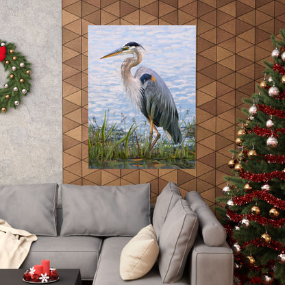 Premium Matte Print, Blue Heron at Stansbury Lake, by Rod Walgamott