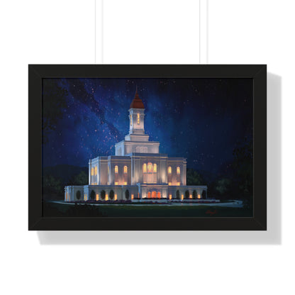Premium Matte Print--Framed, Deseret Peak Temple--Night, by Chaz Walgamott