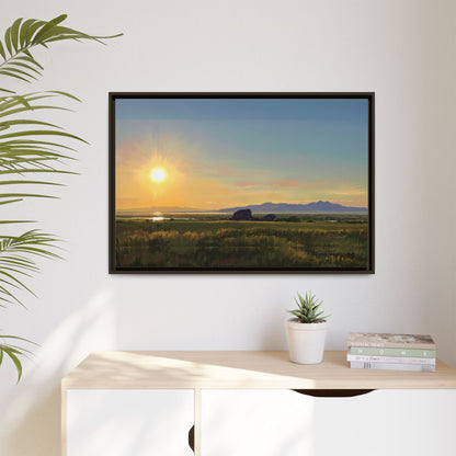 Framed Matte Canvas Print — Adobe Rock Sunset by Rod Walgamott