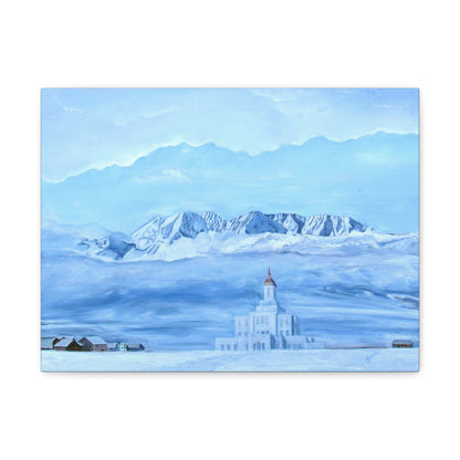 Deseret Peak Temple--Hope in the Bleak of Winter, by Jane Autry, Canvas Gallery Wrap