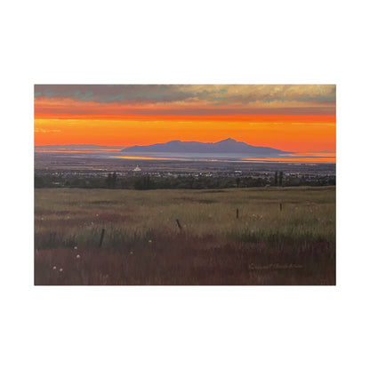 Classic Stretched Canvas, Stansbury Island Sunset, by Rod Walgamott
