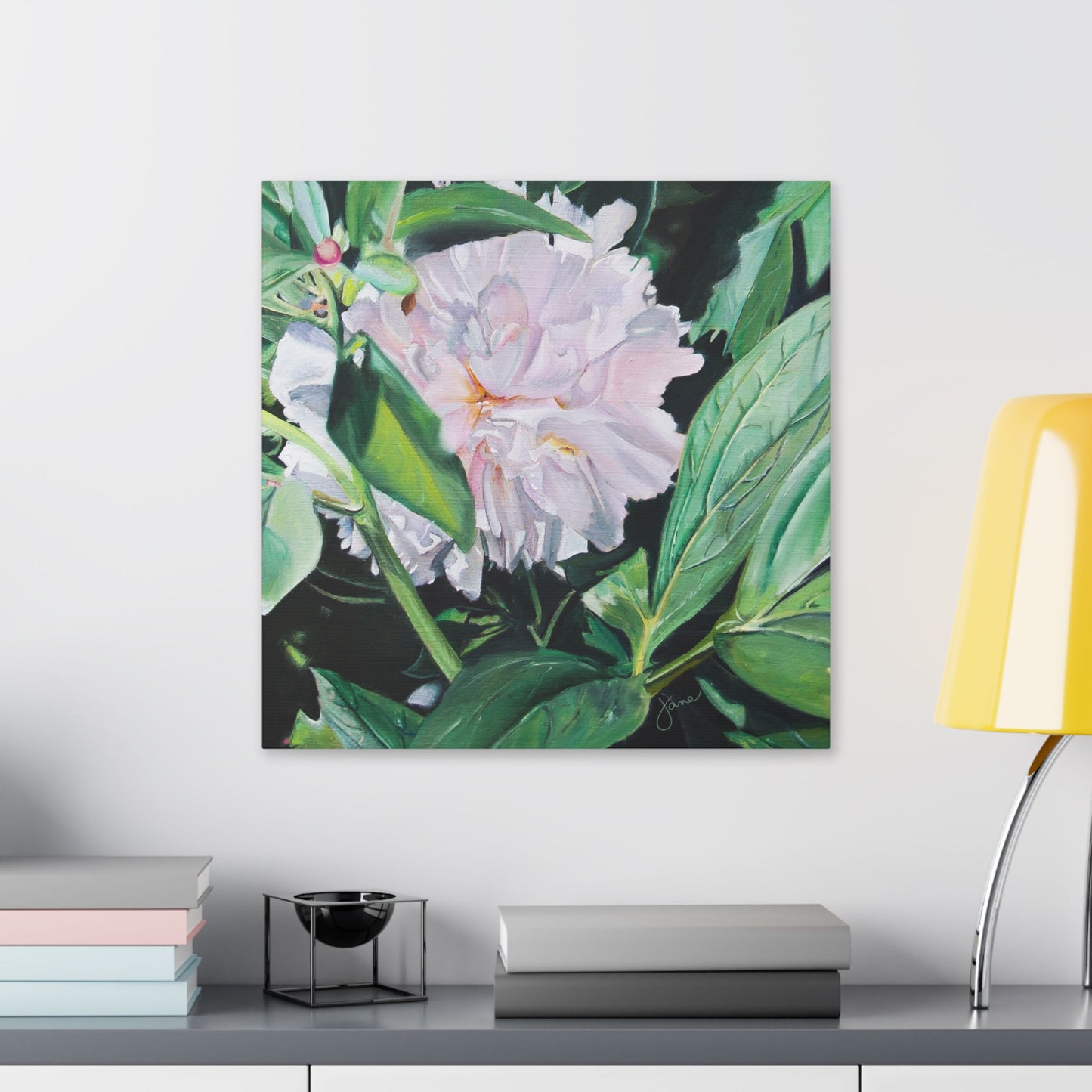 Classic Stretched Canvas, Shy Peone by Jane Autry