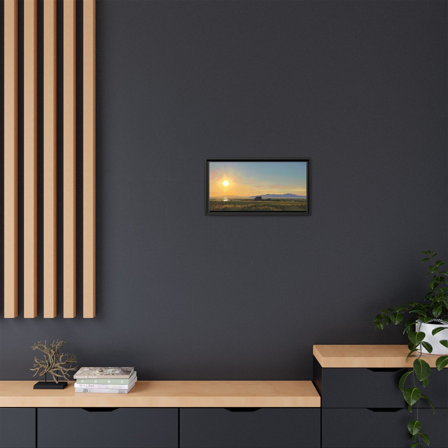 Framed Matte Canvas Print — Adobe Rock Sunset by Rod Walgamott