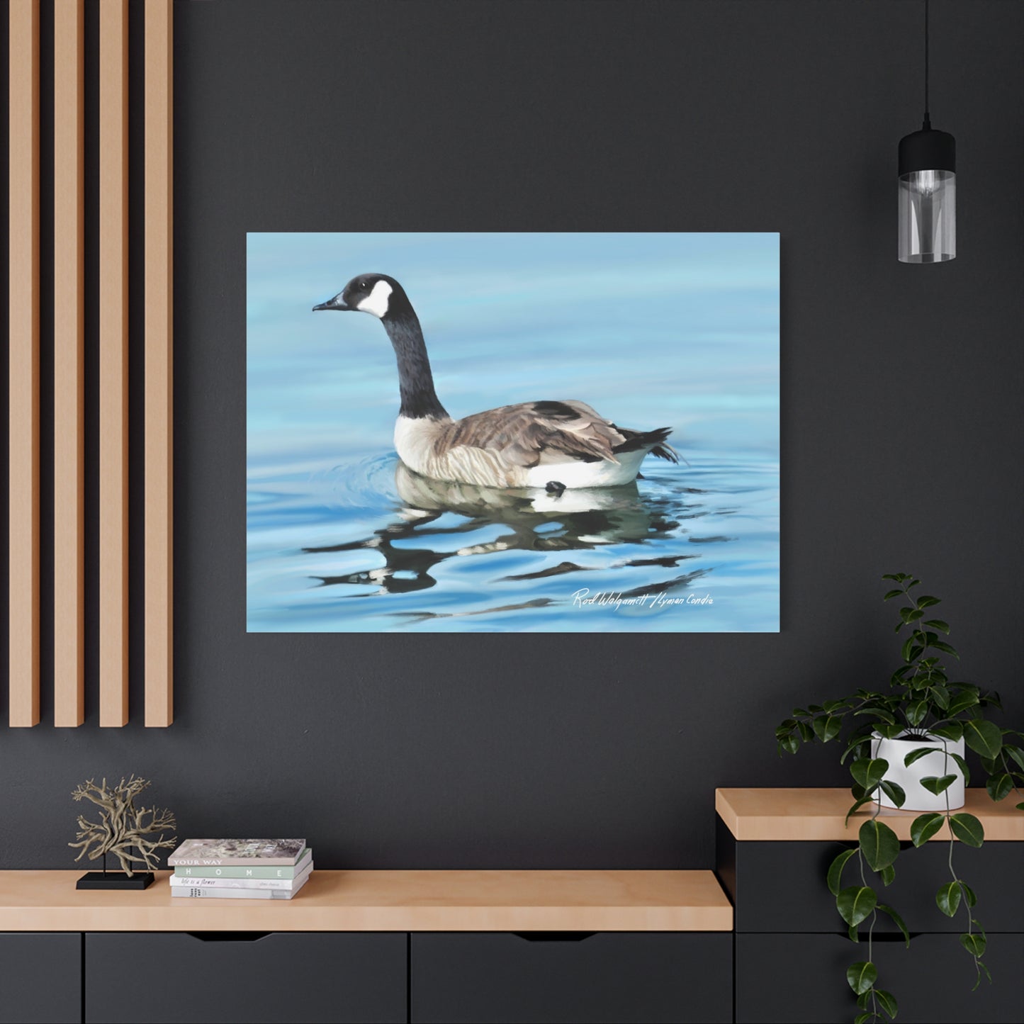Canvas Gallery Wrap, Canada Goose on Stansbury Lake , by  Rod Walgamott