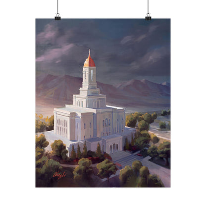 Premium Matte Paper Print, Deseret Peak Temple, After the Storm, by Chaz Walgamott