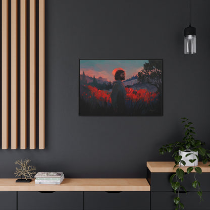 Stretched Canvas Print in Wood Frame, "Though as Scarlet" by Chaz Walgamott