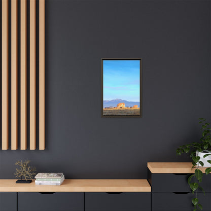 Framed Matte Canvas Print — Horses at Adobe by Rod Walgamott