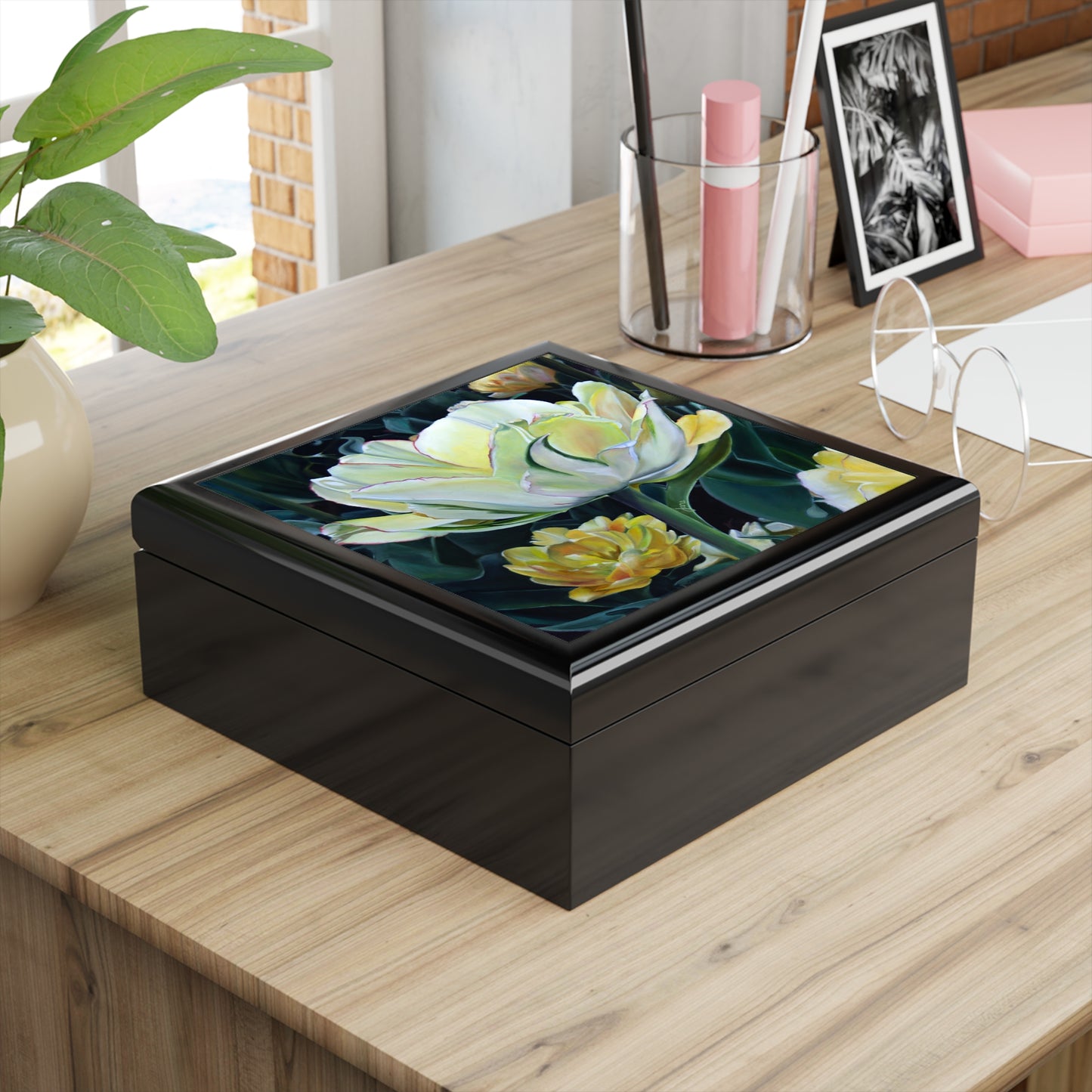 Elegant Floral Jewelry Box, featuring "All the Pretty Girls"  , by Jane Autry