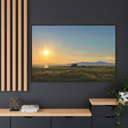 Framed Matte Canvas Print — Adobe Rock Sunset by Rod Walgamott