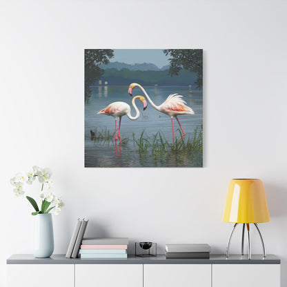 Canvas Gallery Wrap--Flamingo Dance, by Rod Walgamott