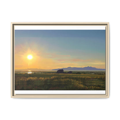 Framed Matte Canvas Print — Adobe Rock Sunset by Rod Walgamott