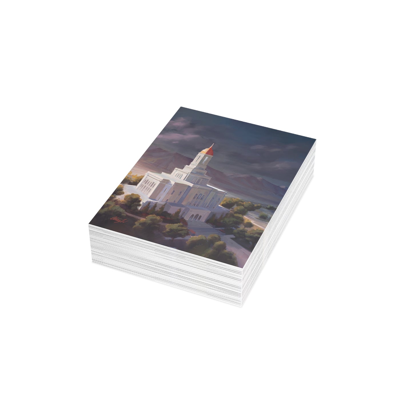 Temple Card Bundle (envelopes not included) Deseret Peak Temple-After the Storm