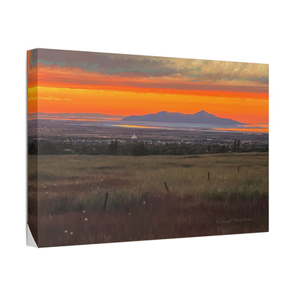 Classic Stretched Canvas, Stansbury Island Sunset, by Rod Walgamott