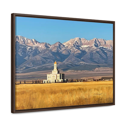 Stretched Canvas Wrap in Wood Frame, Deseret Peak Temple and Deseret Peak, by Rod Walgamott