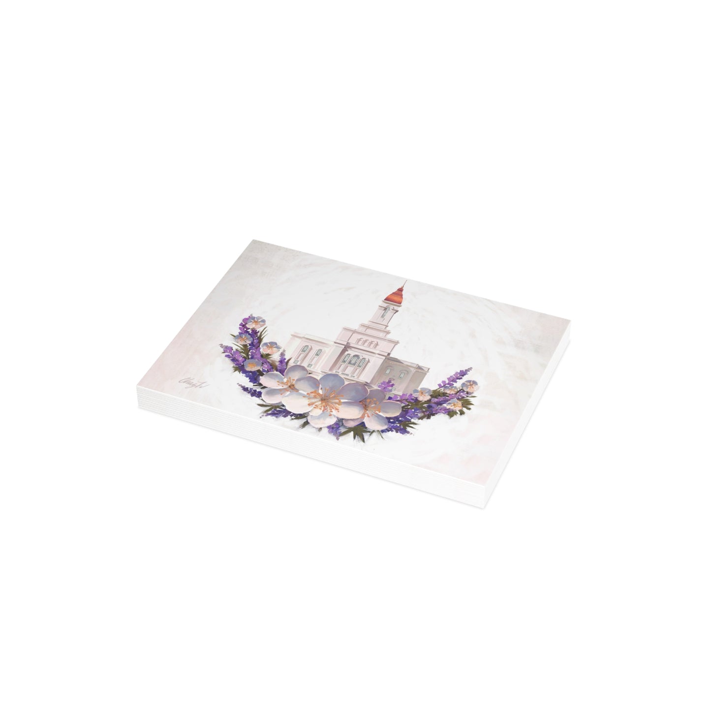 Temple Card Bundle (envelopes not included) Deseret Peak Temple-Floral Wreath