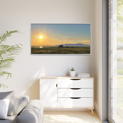 Framed Matte Canvas Print — Adobe Rock Sunset by Rod Walgamott