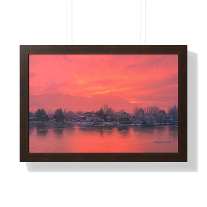 Framed Matte Print, Frosty Sunrise on Stansbury Lake by Rod  Walgamott