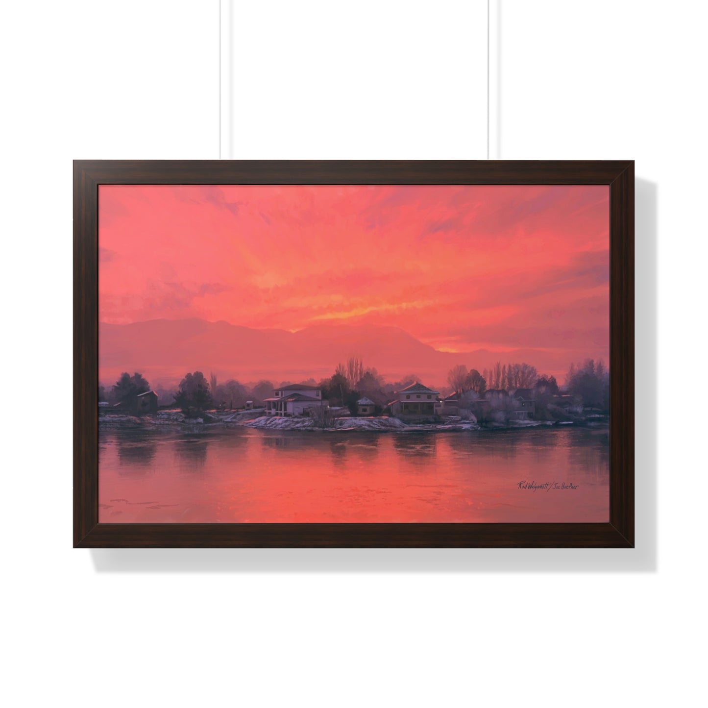 Framed Matte Print, Frosty Sunrise on Stansbury Lake by Rod  Walgamott