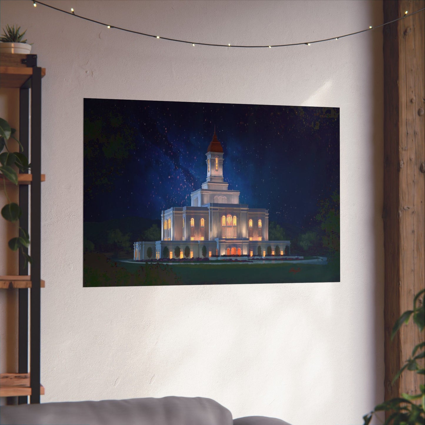 Premium Matte Print--Deseret Peak Temple--Night Sky, by Chaz Walgamott