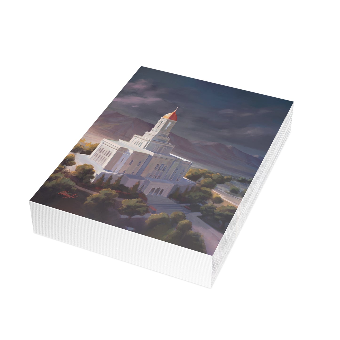 Temple Card Bundle (envelopes not included) Deseret Peak Temple-After the Storm