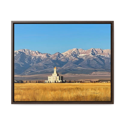 Stretched Canvas Wrap in Wood Frame, Deseret Peak Temple and Deseret Peak, by Rod Walgamott