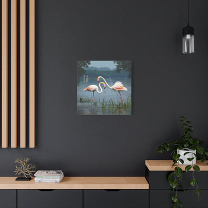 Canvas Gallery Wrap--Flamingo Dance, by Rod Walgamott