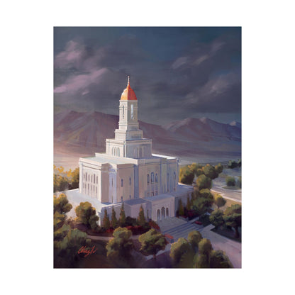 Premium Matte Paper Print, Deseret Peak Temple, After the Storm, by Chaz Walgamott