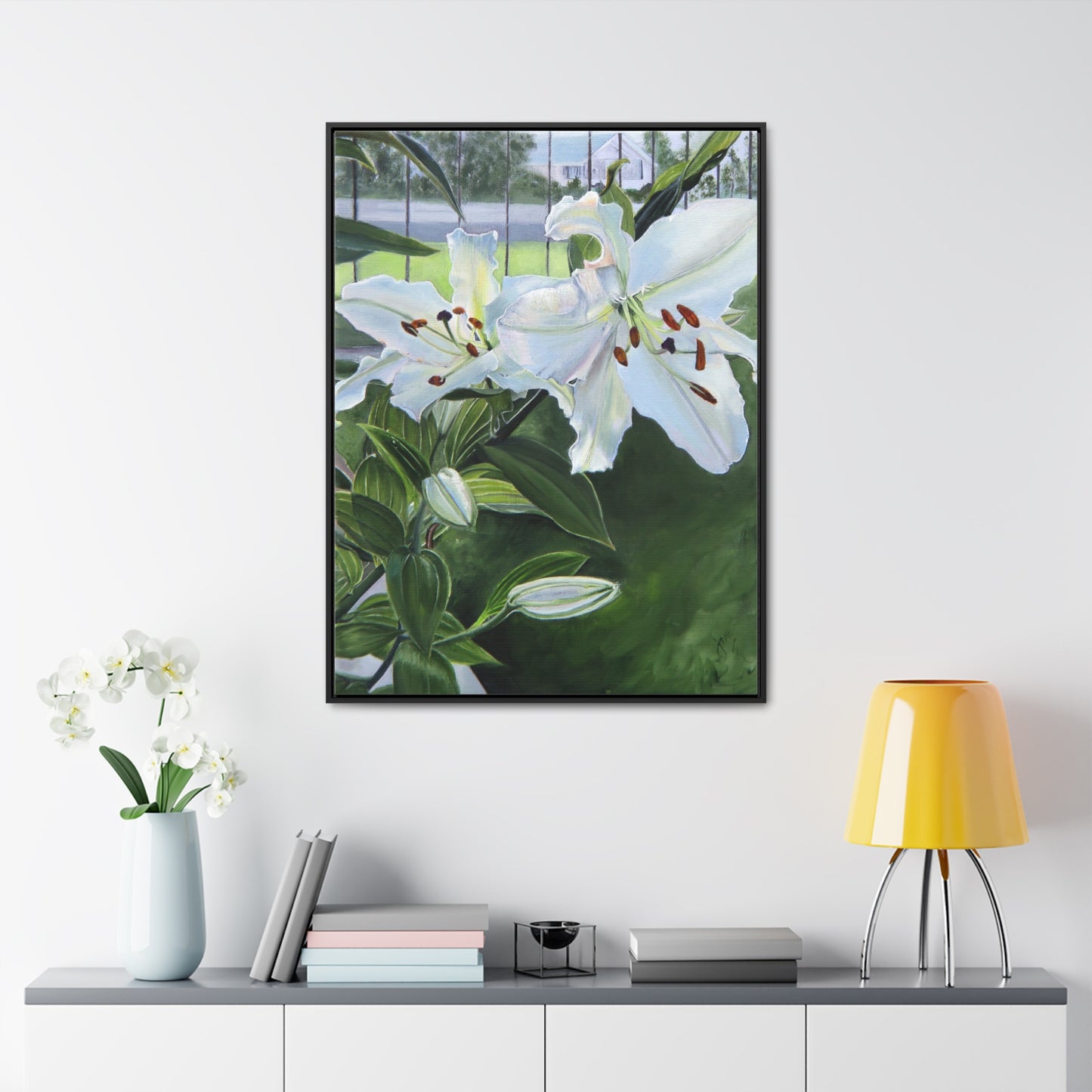 "Luscious Lilies" by Jane Autry-Framed canvas Wrap