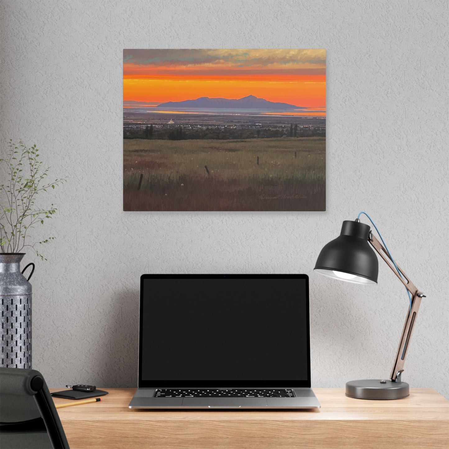 Classic Stretched Canvas, Stansbury Island Sunset, by Rod Walgamott