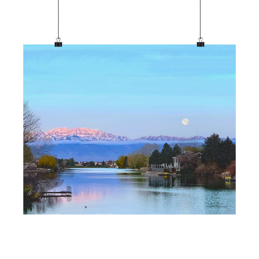 Premium Matte Print-Stansbury Lake Sunrise by Rod Walgamott, Reference photo by Nick Theilemann