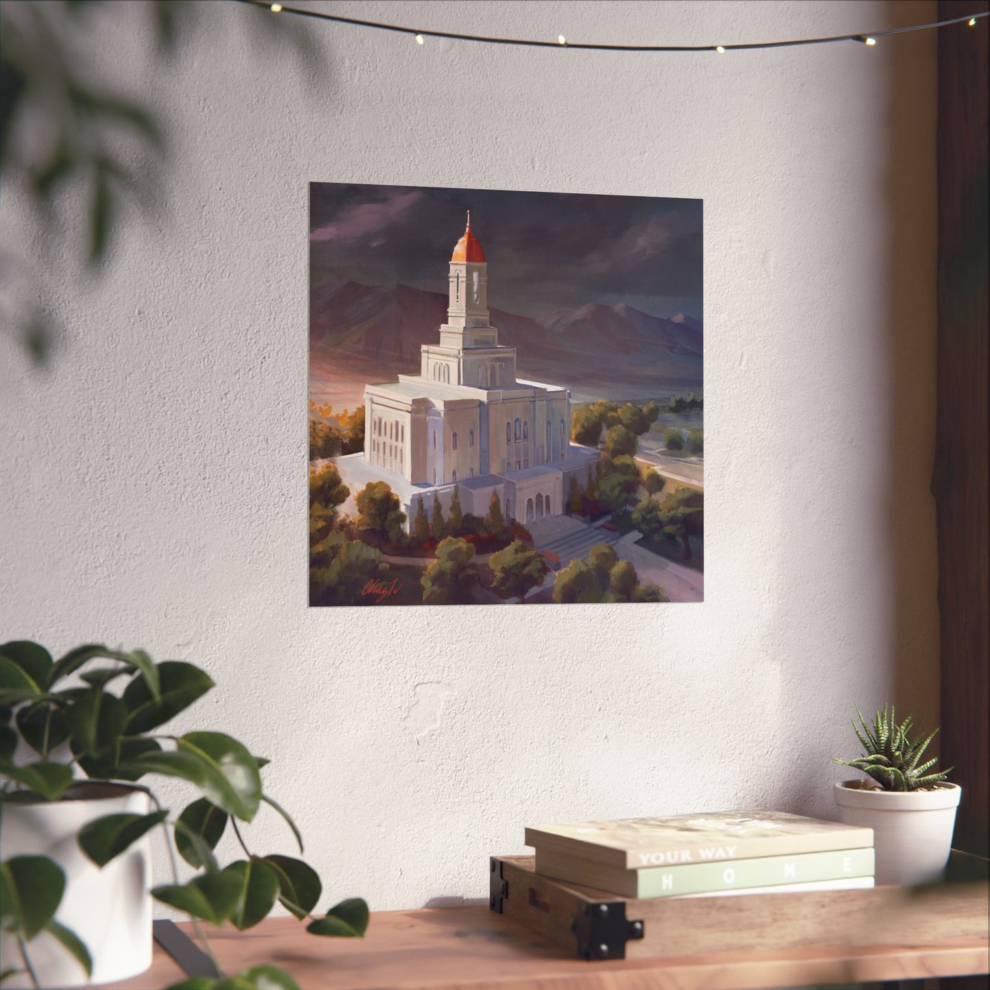 Premium Matte Paper Print, Deseret Peak Temple, After the Storm, by Chaz Walgamott