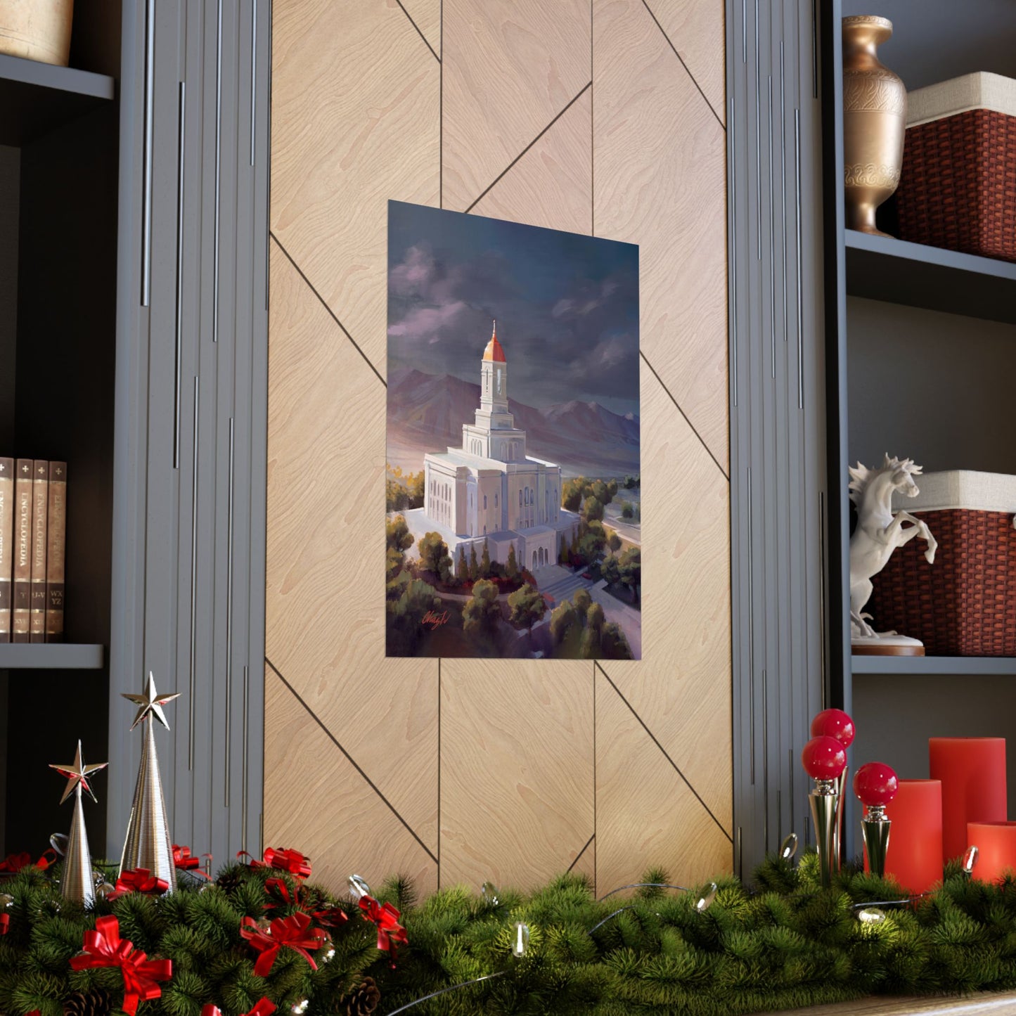 Premium Matte Paper Print, Deseret Peak Temple, After the Storm, by Chaz Walgamott