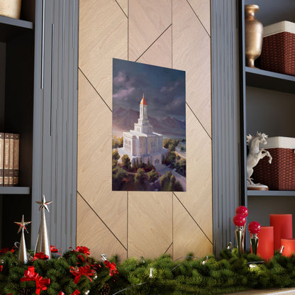 Premium Matte Paper Print, Deseret Peak Temple, After the Storm, by Chaz Walgamott