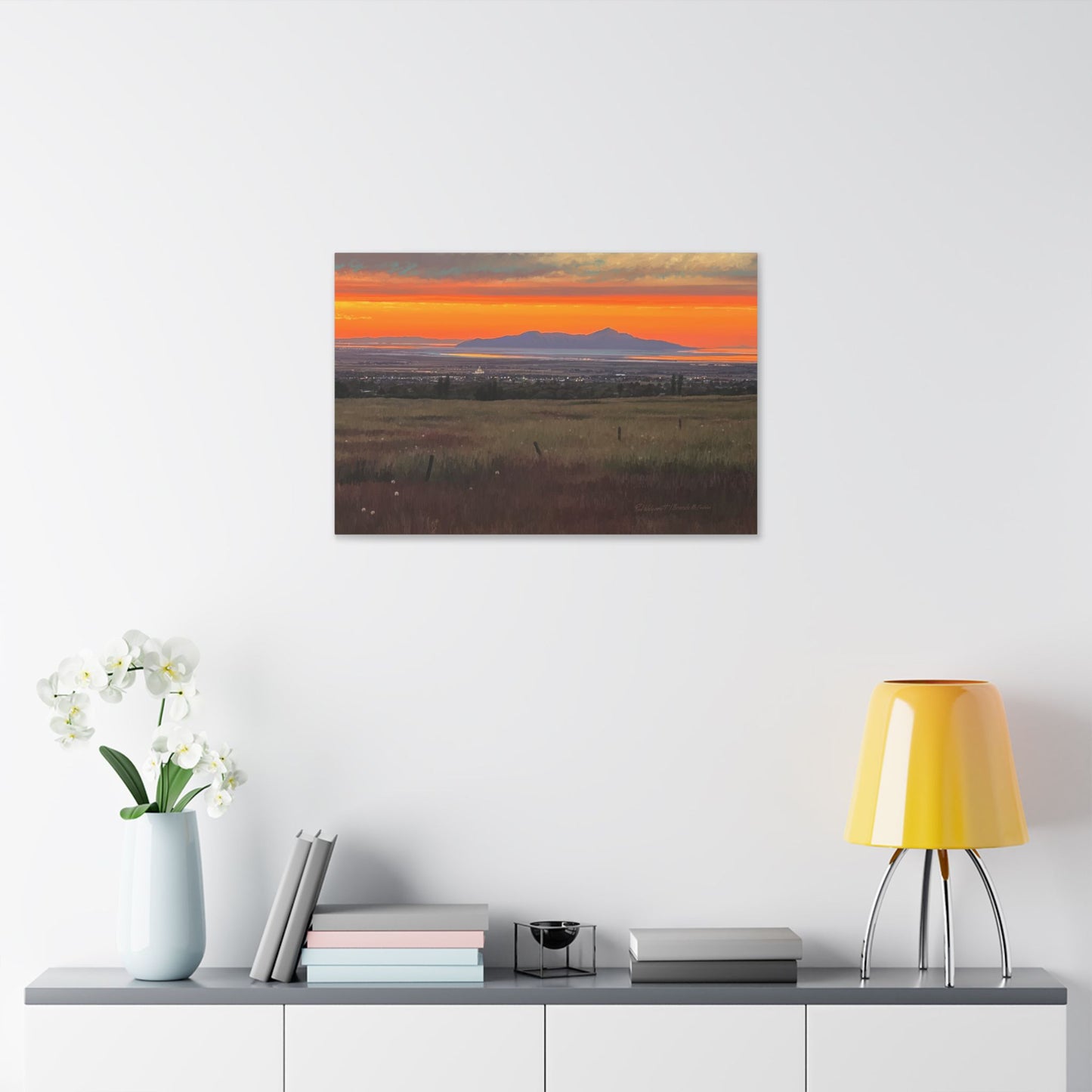 Classic Stretched Canvas, Stansbury Island Sunset, by Rod Walgamott