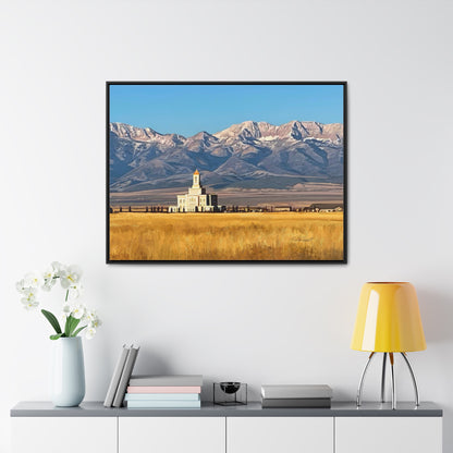 Stretched Canvas Wrap in Wood Frame, Deseret Peak Temple and Deseret Peak, by Rod Walgamott
