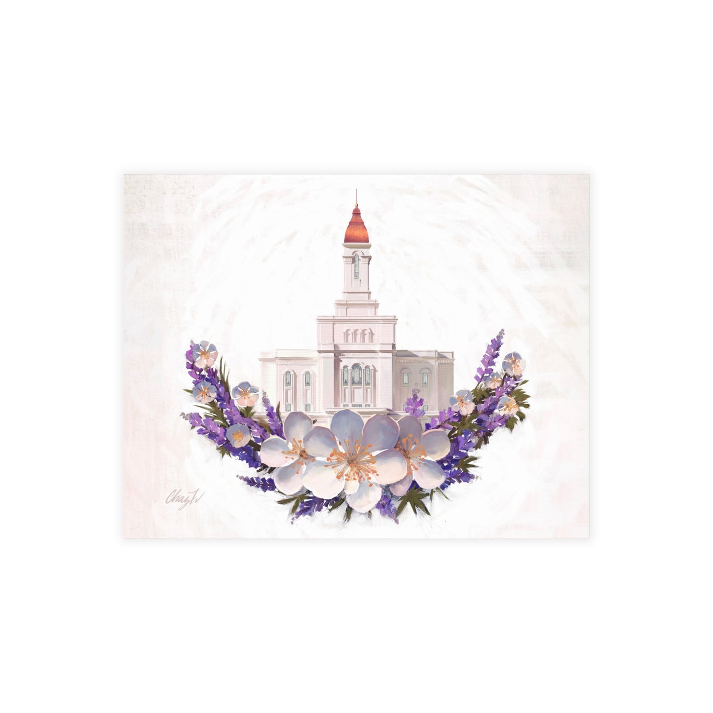Temple Card Bundle (envelopes not included) Deseret Peak Temple-Floral Wreath