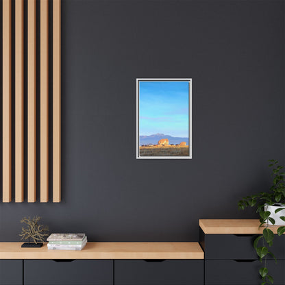 Framed Matte Canvas Print — Horses at Adobe by Rod Walgamott