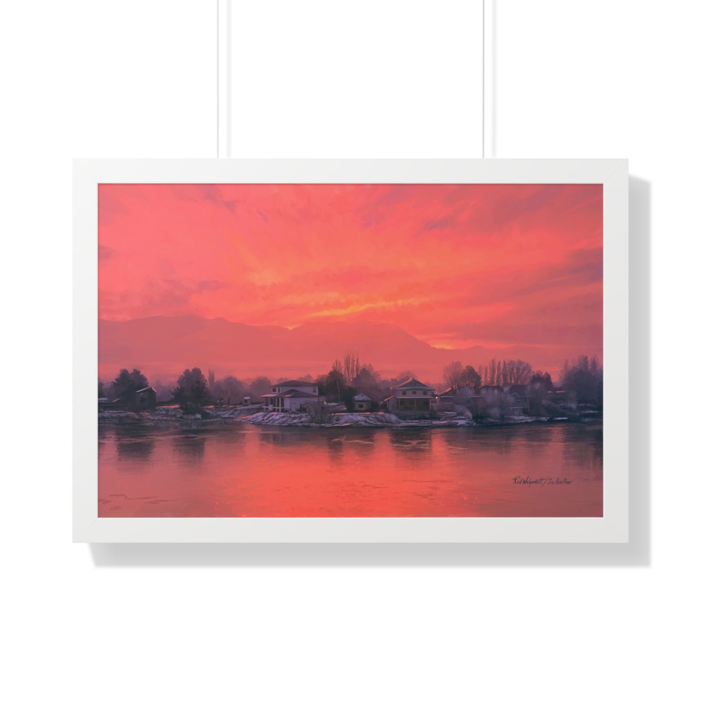 Framed Matte Print, Frosty Sunrise on Stansbury Lake by Rod  Walgamott