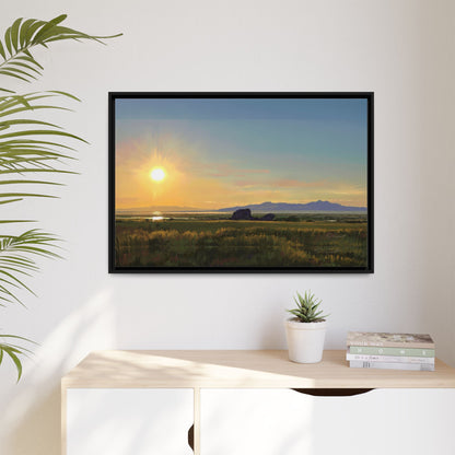 Framed Matte Canvas Print — Adobe Rock Sunset by Rod Walgamott