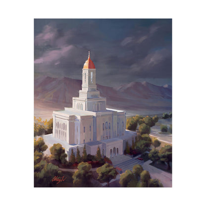 Premium Matte Paper Print, Deseret Peak Temple, After the Storm, by Chaz Walgamott