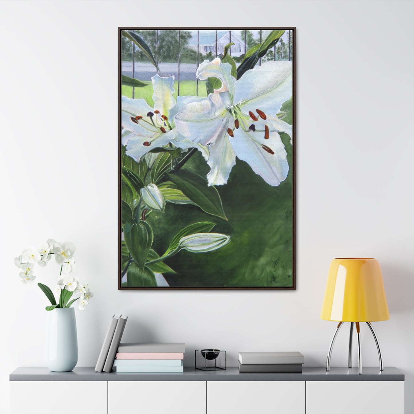 "Luscious Lilies" by Jane Autry-Framed canvas Wrap