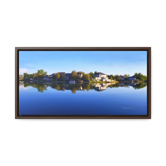Stretched Canvas Wrap in Wood Frame, Blue Sky Reflection on Stansbury Lake, by Rod Walgamott