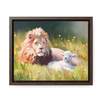 Stretched Canvas Print in Wood Frame, The Lamb and the Lion, by Chaz Walgamott