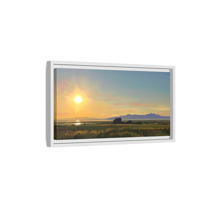 Framed Matte Canvas Print — Adobe Rock Sunset by Rod Walgamott