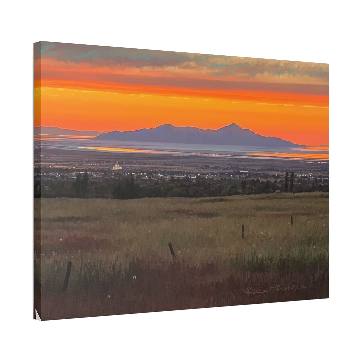 Classic Stretched Canvas, Stansbury Island Sunset, by Rod Walgamott