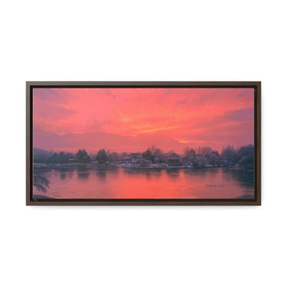 Canvas Wrap in Wood Frame, Frosty Sunrise on Stansbury Lake, by Rod Walgamott