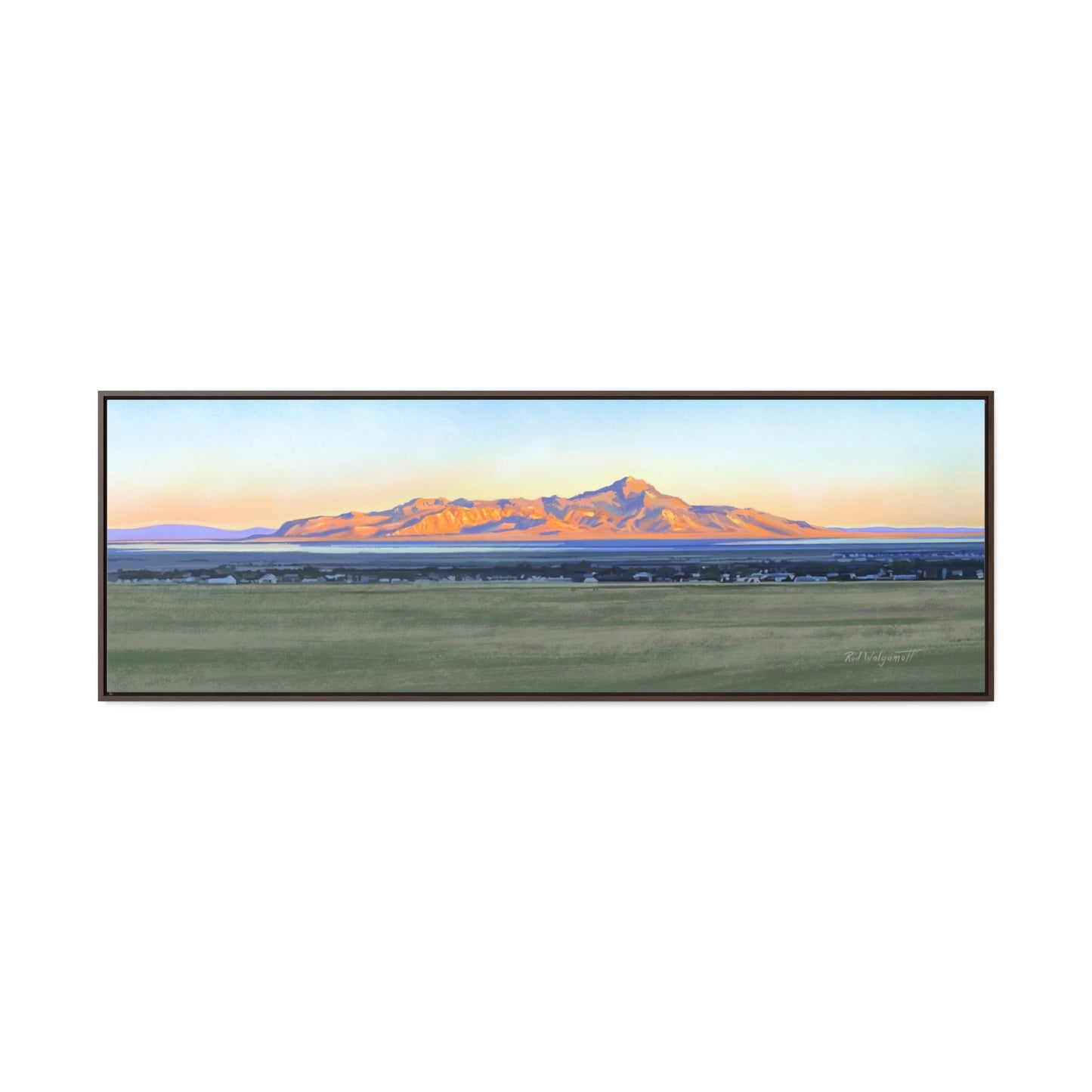 Framed Canvas Print, Stansbury Island Sunrise , by Rod Walgamott